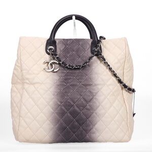 CHANEL Ombre Quilted Leather Tote Bag RARE